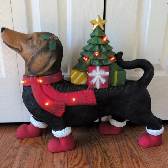 VIRAL Dachshund Whimsical Christmas Blow Mold With LED Lights - Picture 2 of 4